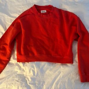 Mate the Label organic cotton red cropped sweatshirt